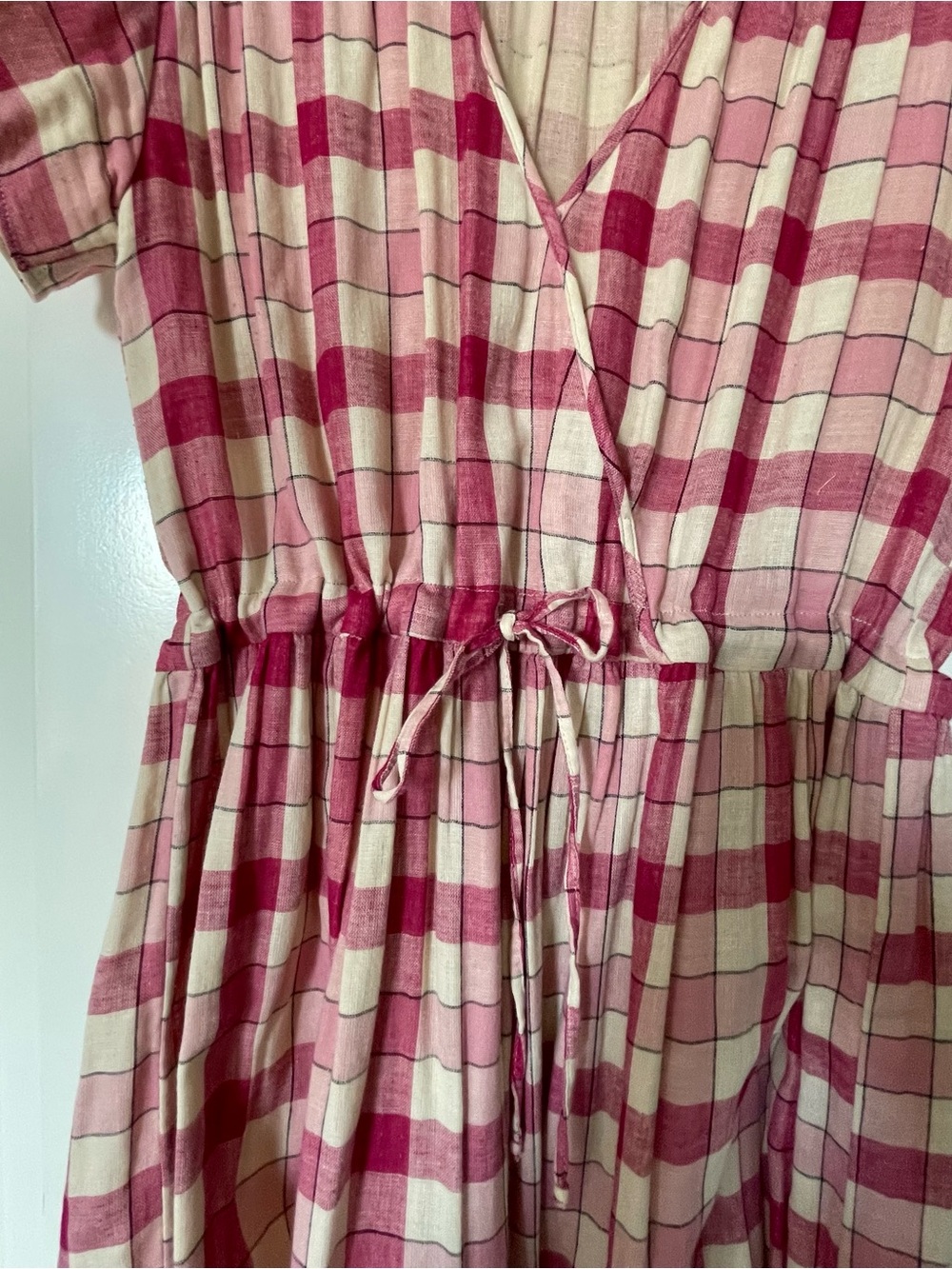 Christy Dawn the Dawn Pink and Cream Plaid Maxi Dress - Picture 4 of 10
